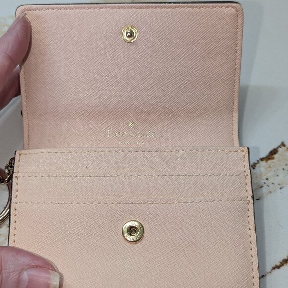 Kate Spade peach mini wallet and key ring. EUC - Picture 2 of 4